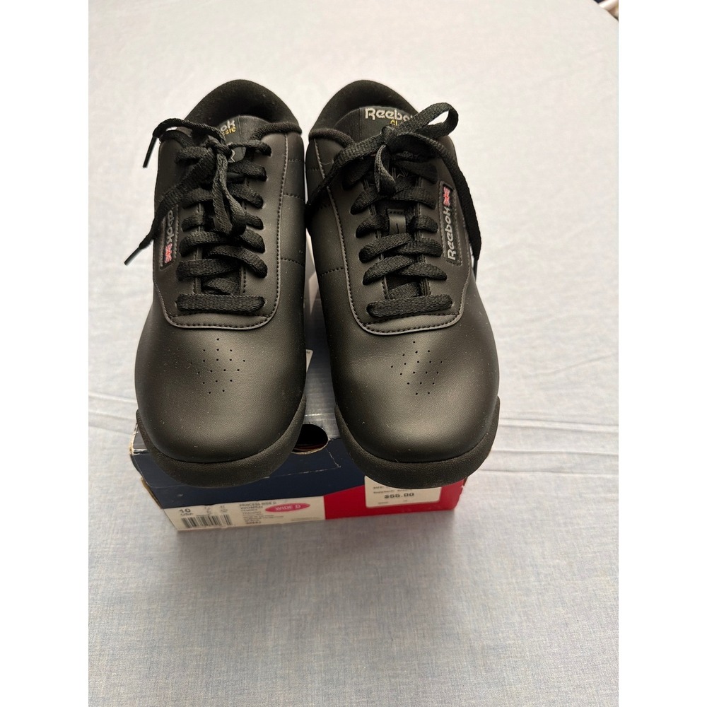 Reebok Princess Wide D Women Black Sneakers Low Top Trainer Size 10 Wide